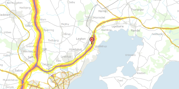 Trafikstøjkort på Lauritshøj 88, 8541 Skødstrup