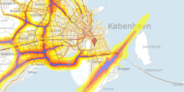 Trafikstøjkort på Sundbygårdsvej 53, 2300 København S