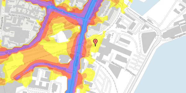 Trafikstøjkort på Kalkværksvej 15D, 8000 Aarhus C