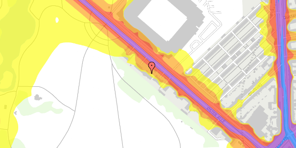 Trafikstøjkort på Øster Allé 29, 1. , 2100 København Ø