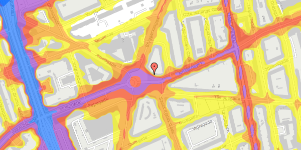 Trafikstøjkort på Sankt Kjelds Plads 8, 2100 København Ø