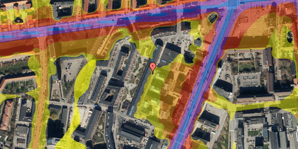 Trafikstøjkort på Montagehalsvej 11, 2500 Valby