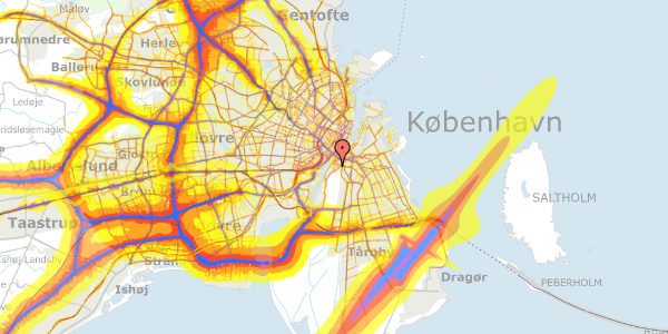 Trafikstøjkort på Snorresgade 13, 3. , 2300 København S