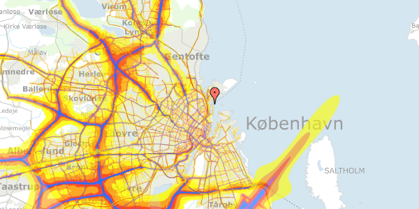 Trafikstøjkort på Marmorvej 17C, 2. th, 2100 København Ø