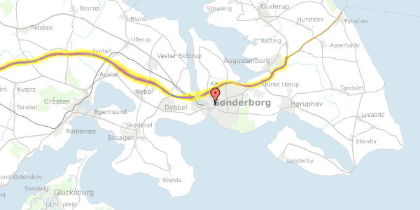 Trafikstøjkort på Nørre Havnegade 40, 2. 30, 6400 Sønderborg