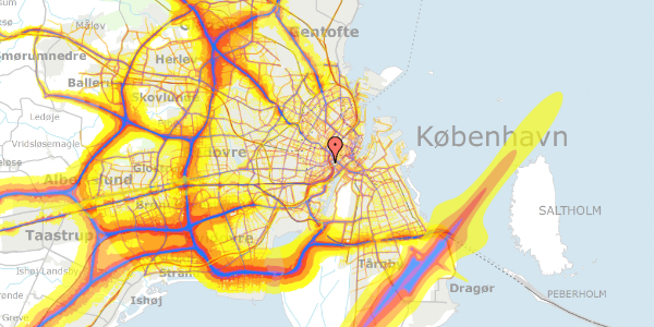 Trafikstøjkort på Trommesalen 3, 2. th, 1614 København V