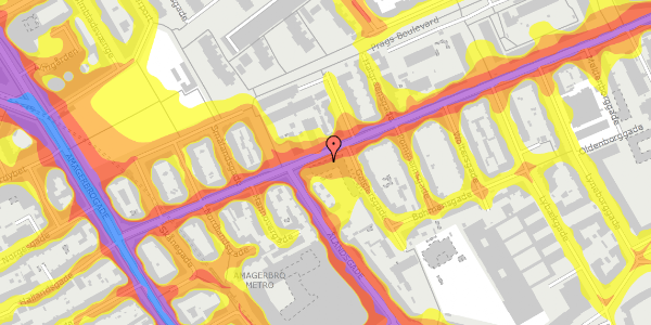 Trafikstøjkort på Holmbladsgade 26, 1. 3, 2300 København S