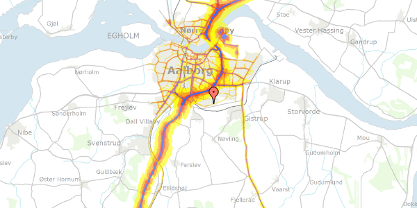 Trafikstøjkort på Prins Paris Alle 21, 9210 Aalborg SØ