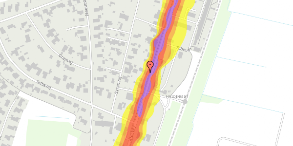 Trafikstøjkort på Ribevej 72, 6760 Ribe