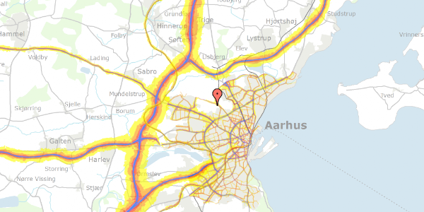 Trafikstøjkort på Haveforeningen Marienlyst 69, 8200 Aarhus N