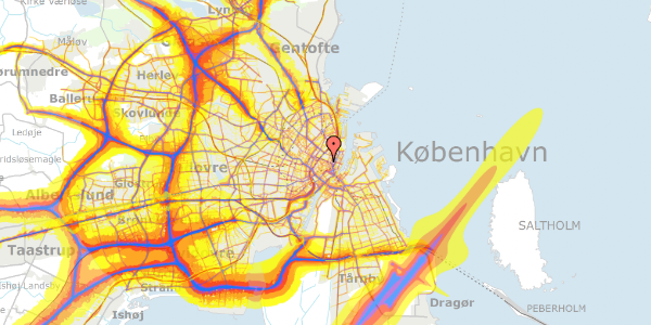 Trafikstøjkort på Vognmagergade 7, 3. , 1120 København K