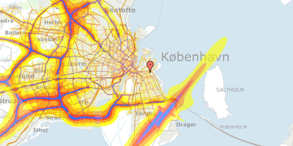 Trafikstøjkort på Carlsgade 2, 2300 København S