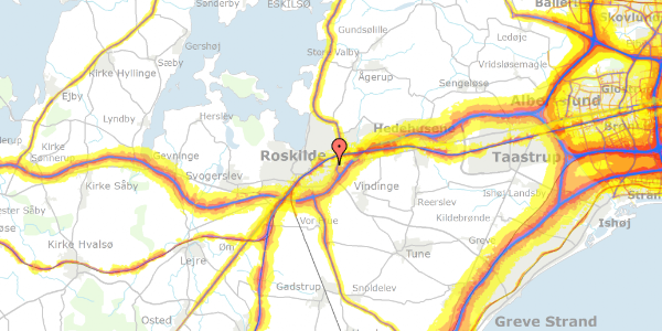 Trafikstøjkort på Københavnsvej 80, 4000 Roskilde