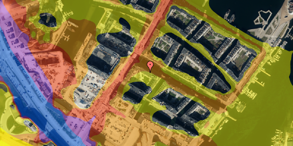 Trafikstøjkort på Otto Brandenburgs Vej 4, 1. th, 2450 København SV