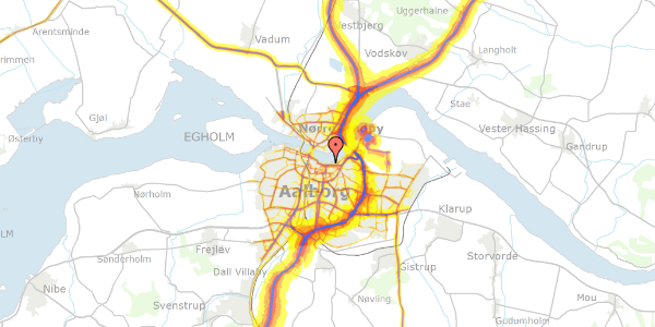 Trafikstøjkort på Østre Havnegade 44, 9000 Aalborg