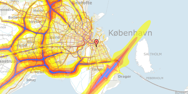 Trafikstøjkort på Sundholmsvej 10B, 2300 København S