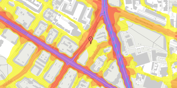 Trafikstøjkort på Glasvej 10, 2400 København NV