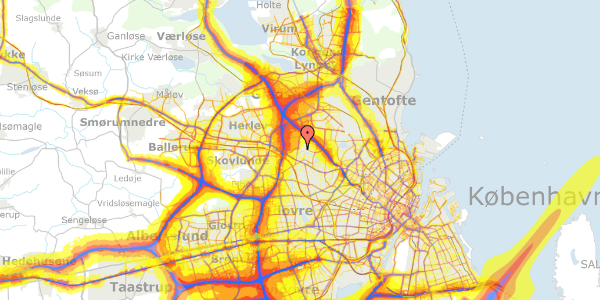 Trafikstøjkort på Mørkhøjvej 80B, 2700 Brønshøj