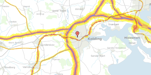 Trafikstøjkort på Margrethe Mortens Toft 73, 6000 Kolding