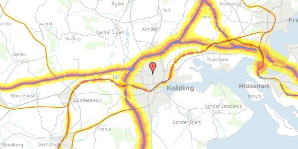 Trafikstøjkort på Bertram Knudsens Vej 178, . 18, 6000 Kolding