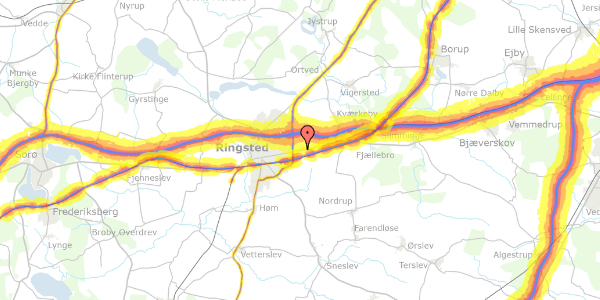 Trafikstøjkort på Kærehave Skovvej 13, st. 11, 4100 Ringsted