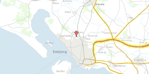 Trafikstøjkort på Vægtens Kvarter 51, 6710 Esbjerg V