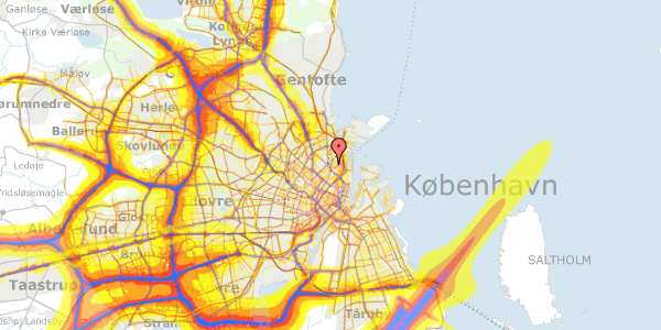 Trafikstøjkort på Rosenvængets Allé 5C, 2100 København Ø