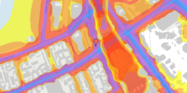 Trafikstøjkort på Vesterbrogade 6E, st. th, 1620 København V