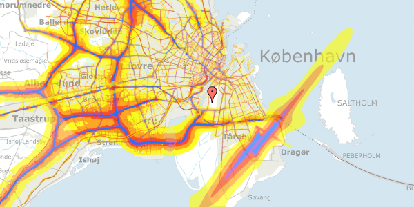 Trafikstøjkort på Bonderosestien 19, 2300 København S