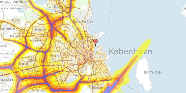 Trafikstøjkort på Dampfærgevej 10, 4. , 2100 København Ø