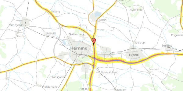 Trafikstøjkort på Engholm Søpark 7, 7400 Herning