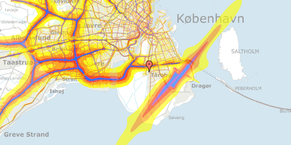 Trafikstøjkort på Robert Jacobsens Vej 29, st. , 2300 København S