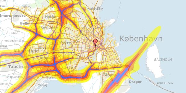 Trafikstøjkort på Stenosgade 4A, 1. , 1616 København V