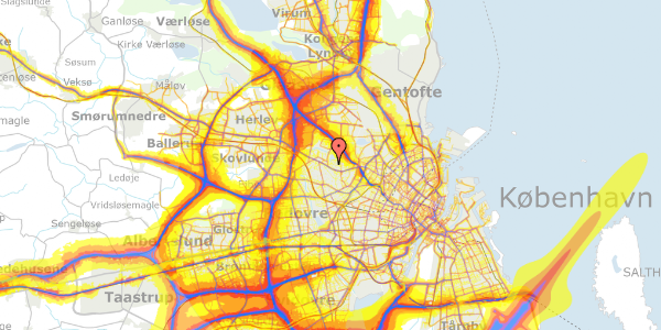 Trafikstøjkort på Hirsevej 23, 2700 Brønshøj