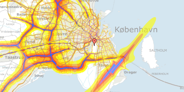 Trafikstøjkort på Knud Kristensens Gade 21, 2300 København S