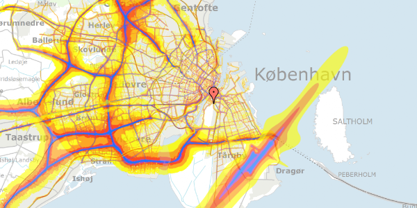 Trafikstøjkort på Kigkurren 6, 1. tv, 2300 København S