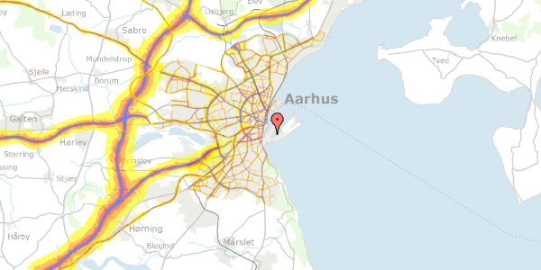 Trafikstøjkort på Pakhusvej 22, 8000 Aarhus C