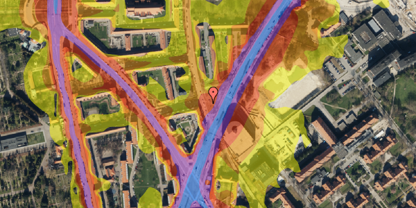 Trafikstøjkort på Peter Rørdams Vej 2A, 2. 5, 2400 København NV