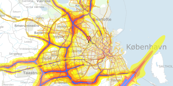 Trafikstøjkort på Næsbyholmvej 16F, 2700 Brønshøj