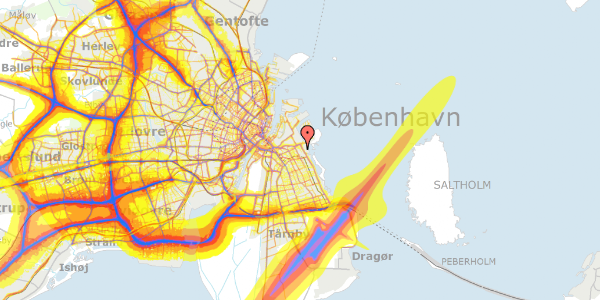 Trafikstøjkort på Lindgreens Allé 10R, st. tv, 2300 København S