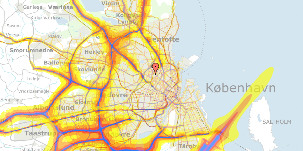 Trafikstøjkort på Rebslagervej 10, 1. 5, 2400 København NV