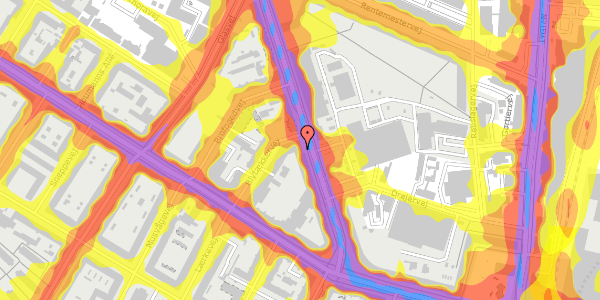 Trafikstøjkort på Frederiksborgvej 25, 2400 København NV