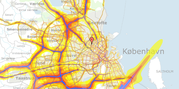 Trafikstøjkort på Blytækkervej 6, 1. 6, 2400 København NV