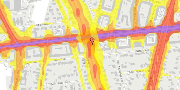 Trafikstøjkort på Glahns Alle 2A, 2000 Frederiksberg