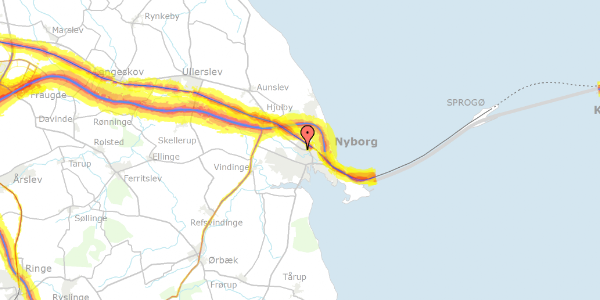 Trafikstøjkort på Helletoften 10, 5800 Nyborg