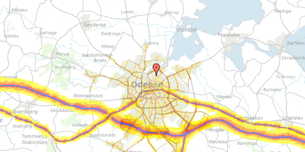 Trafikstøjkort på Thurøgade 59, 5000 Odense C