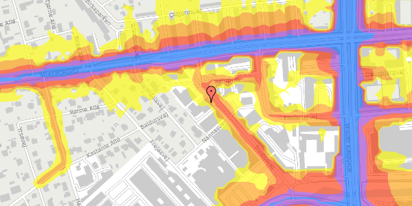 Trafikstøjkort på Trindsøvej 11, st. , 8000 Aarhus C