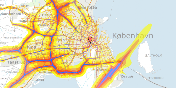 Trafikstøjkort på Abel Cathrines Gade 21, 4. th, 1654 København V