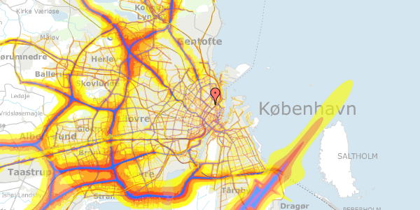 Trafikstøjkort på Abildgaardsgade 12, 2100 København Ø