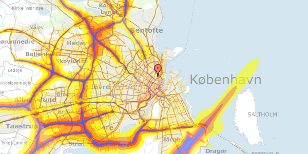 Trafikstøjkort på Abildgaardsgade 13, 2100 København Ø